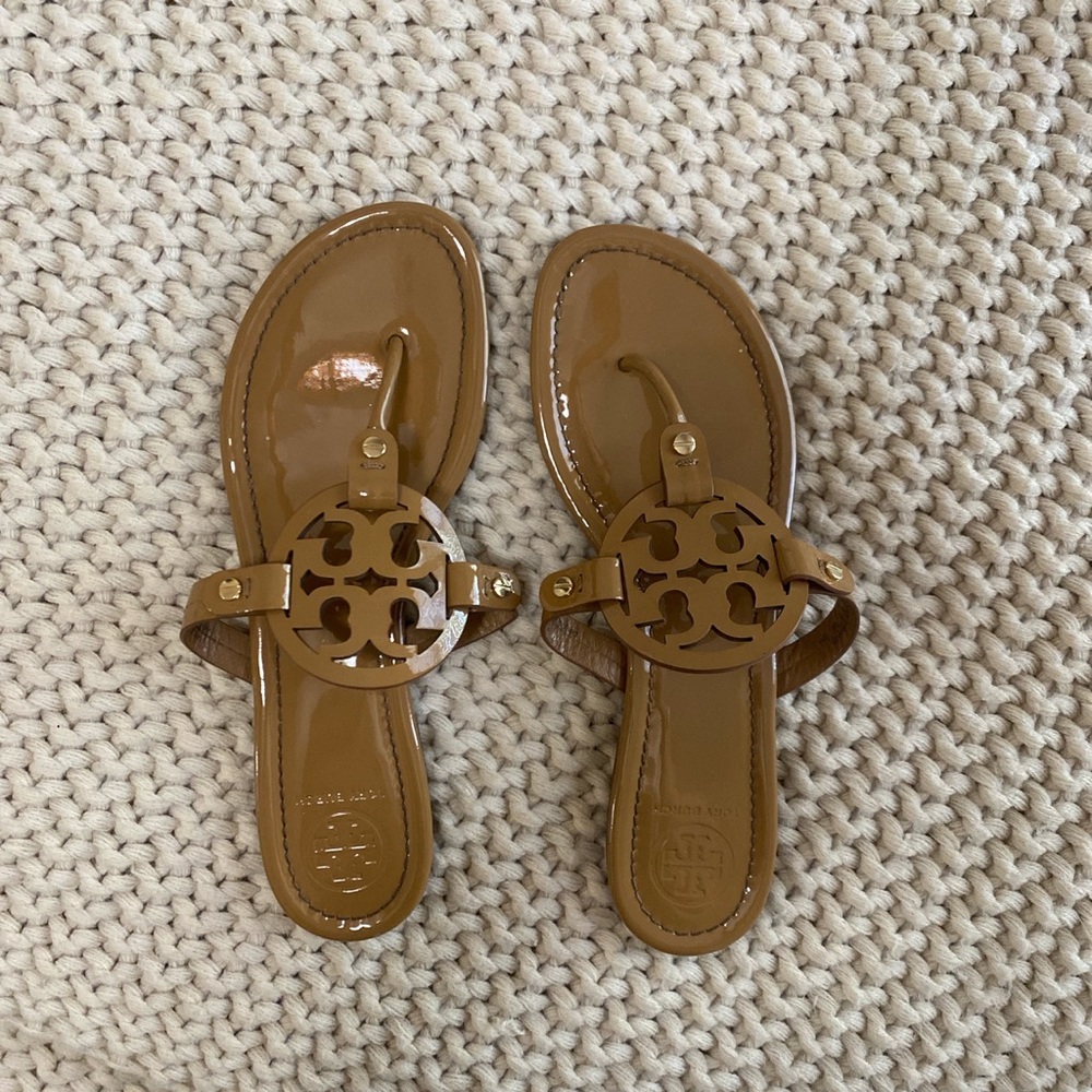Tory Burch Miller Sandal, Nude Patent Leather